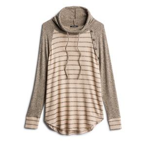 PINK CLOVER Jazlyn Cowl Neck Long Sleeve Knit top